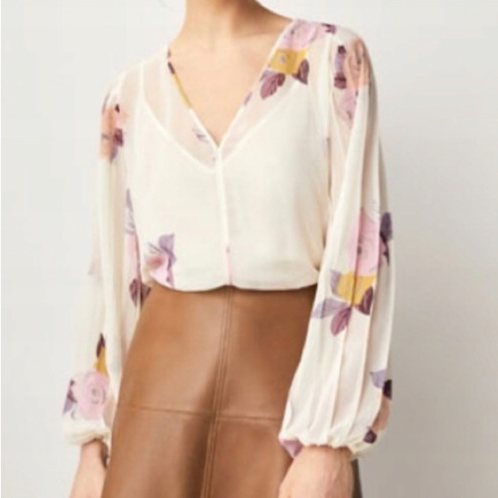 Massimo Dutti sheer floral blouse